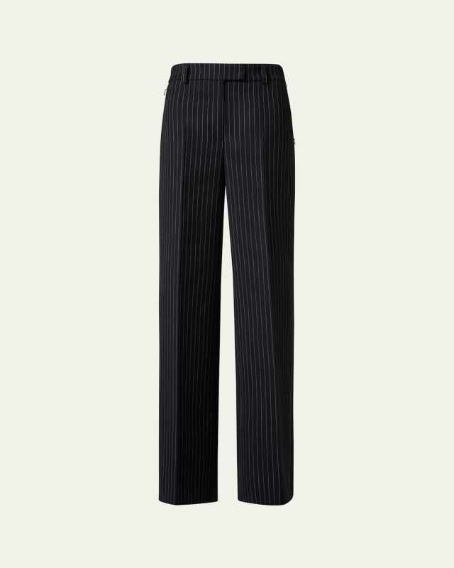 Fior High-Rise Pinstripe Wide-Leg Pants